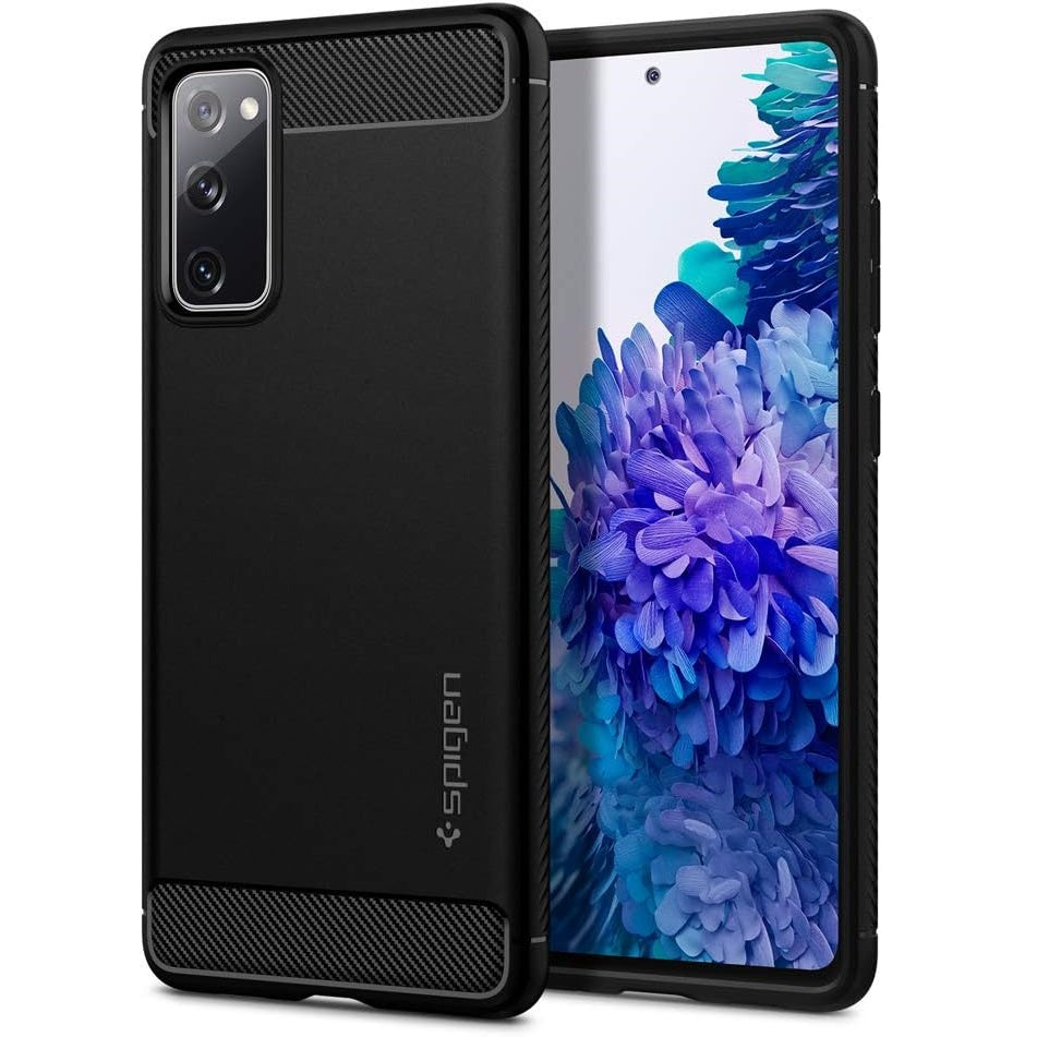 Spigen Rugged Armor Matte Black Case - For Samsung Galaxy S20 FE - mosaccessories